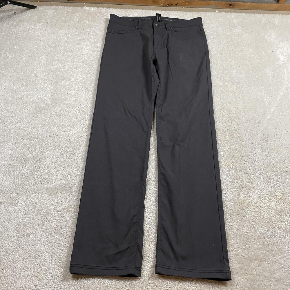 PrAna Pants Mens 32x32* Gray Slim Fit Nylon Stretch Chino Casual Travel Hiking